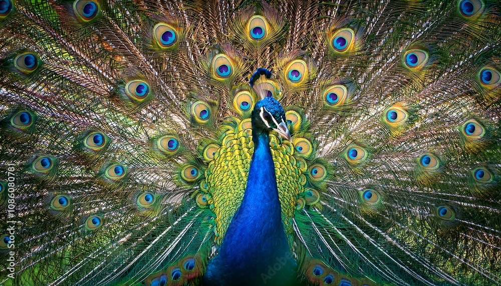 Obraz premium peacock with feathers out