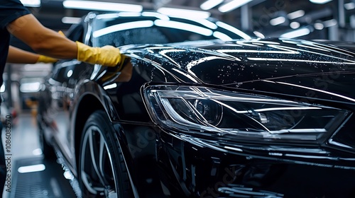 Luxury Car Detailing Black Sedan Wash Shine