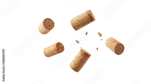 Corks flying transparent background