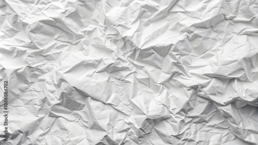 Fototapeta premium Crumpled white paper texture with soft fold and curve premium background for white wallpaper with depth of field