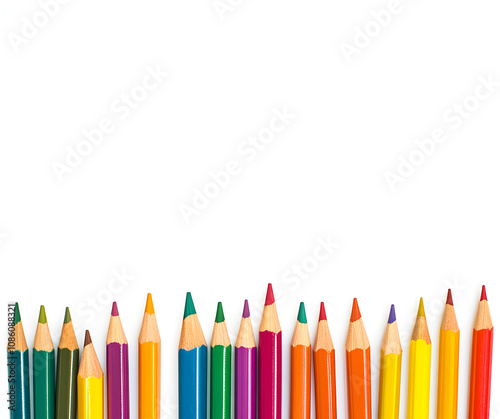 Colorful Pencils on a White Background