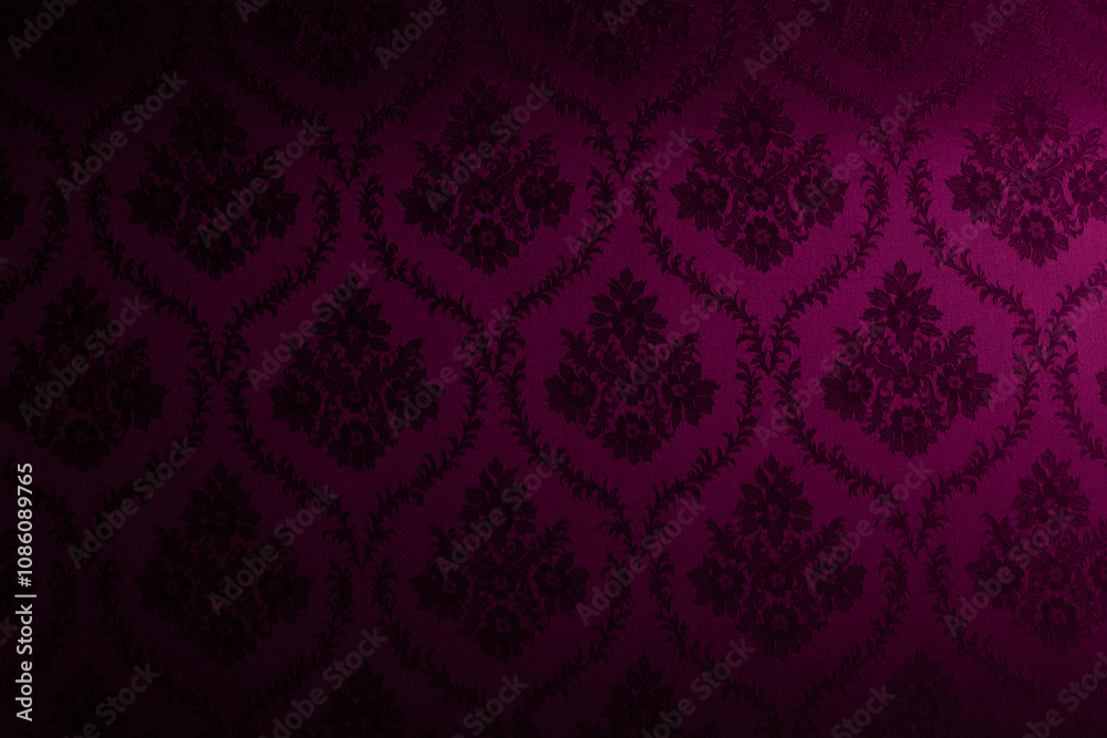 Closeup of pink victorian vintage textured textile wall