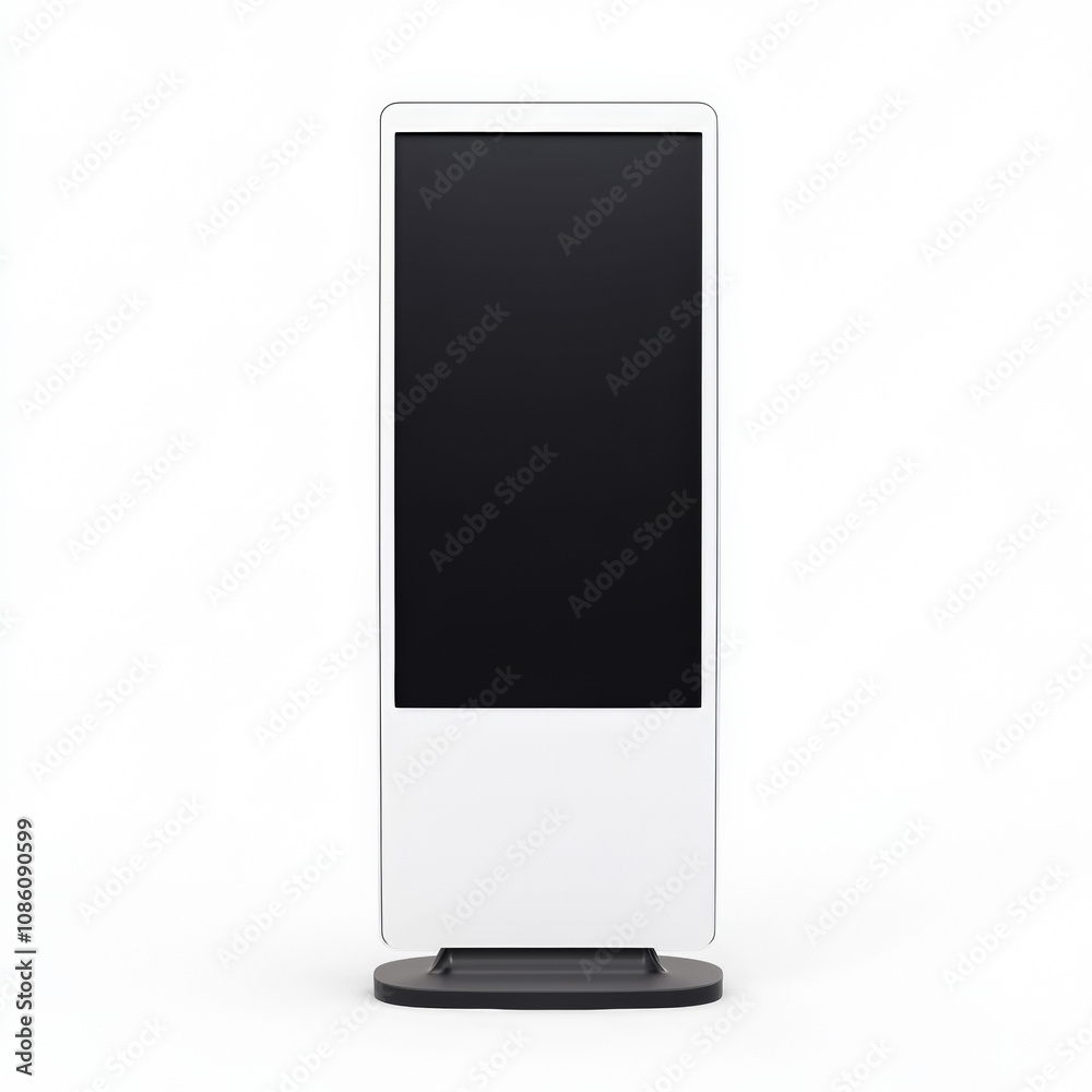 Digital standee screen, isolated on white Digital standee screen, isolated on white