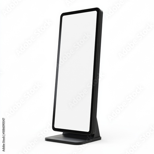 Digital standee screen, isolated on white 