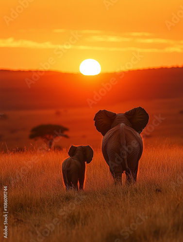 abendrot, tier, silhouette, natur, elefant, horse, landschaft, sonnenaufgang, wild, himmel, vektor, sonne, safari, abbildung, tier, gras, wild lebende tiere, feld, bauernhof, baum, kuh, wiese, sommer, photo