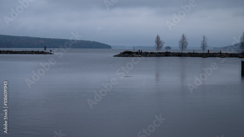 rainy day on the lake