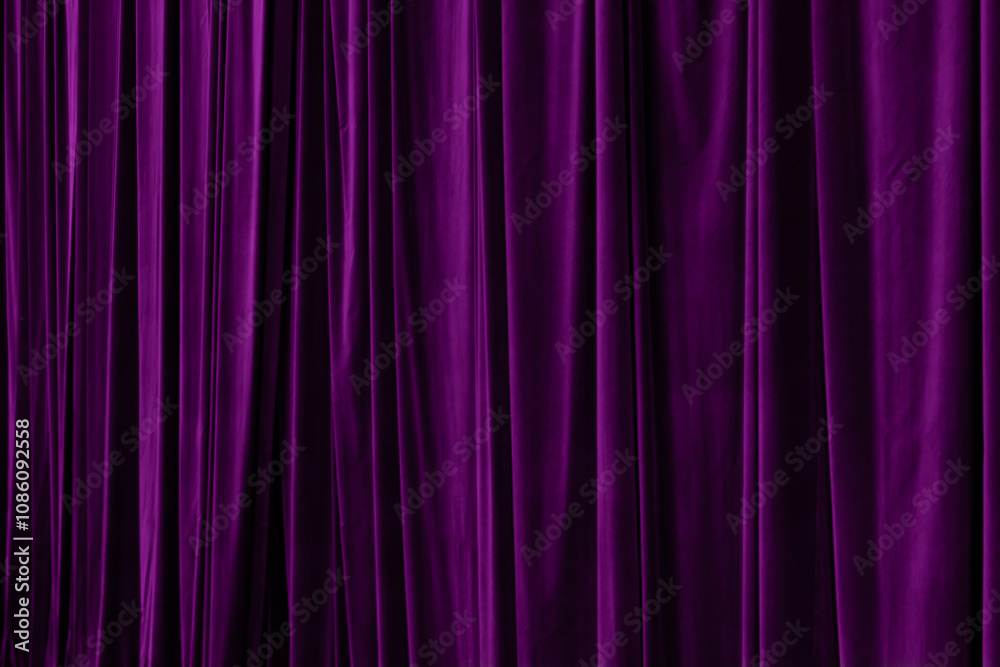 Purple curtain in theatre background