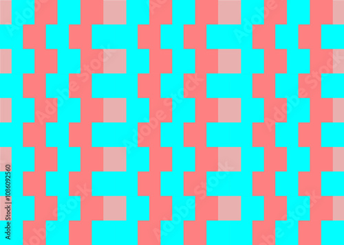 Geometric design pink art with sky colour background.