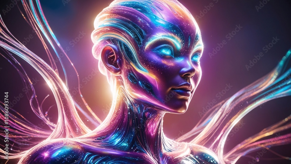 Concept of an AI Being, Futuristic, Technology, Next World Generation Concept of an AI Being, Futuristic, Technology, Next World Generation