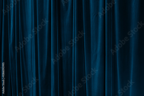 Blue curtain in theatre background