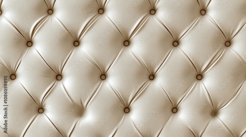 Elegant beige tufted leather upholstery with a soft, luxurious texture. Elegant beige tufted leather upholstery with a soft, luxurious texture.