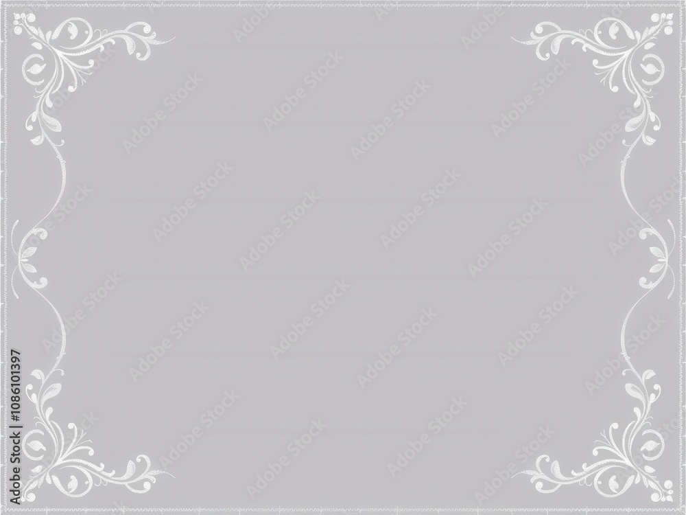 Luxury silver leaves lace border and background for elegant designs, design, classy Luxury silver leaves lace border and background for elegant designs, design, classy