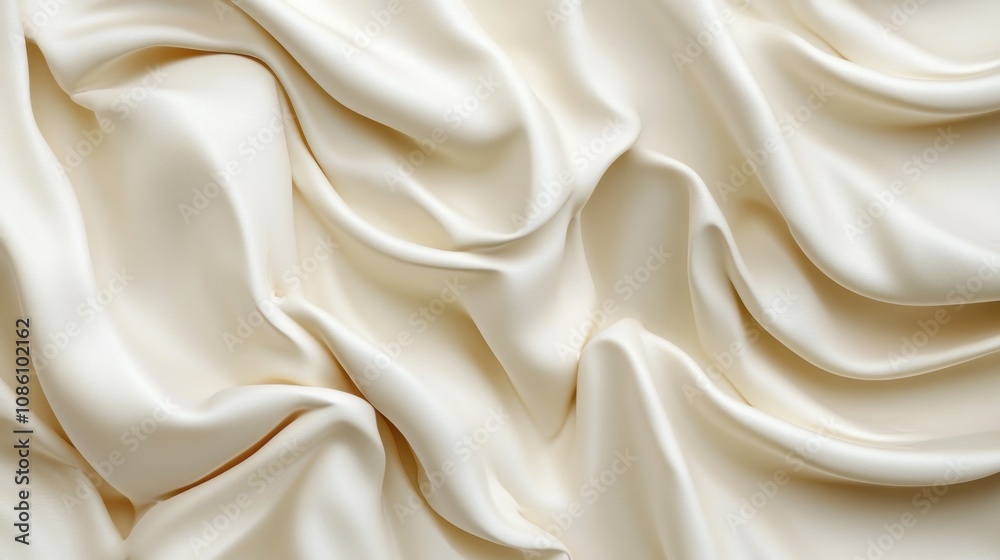 Elegant ivory silk fabric draping elegantly with soft, smooth textures and gentle waves. Elegant ivory silk fabric draping elegantly with soft, smooth textures and gentle waves.