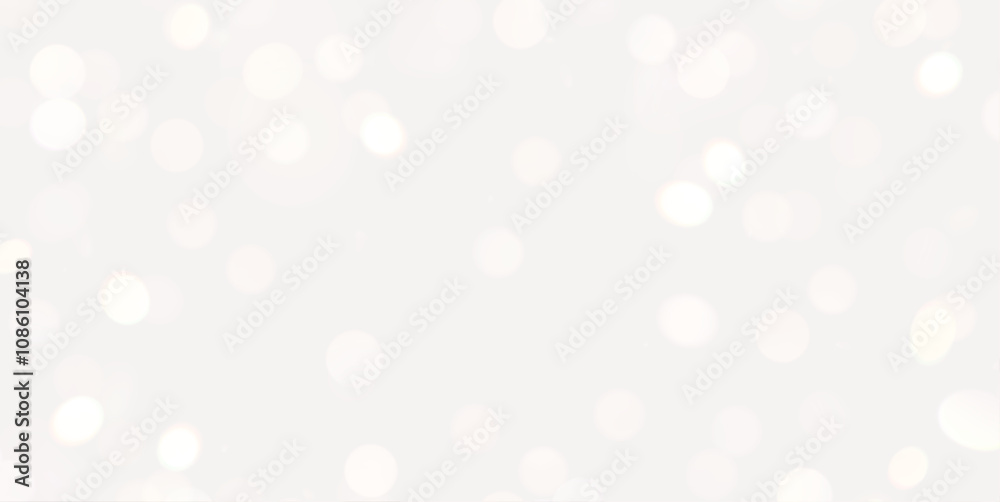 Blurred bokeh light background in soft white and gold tone. Vector illustration