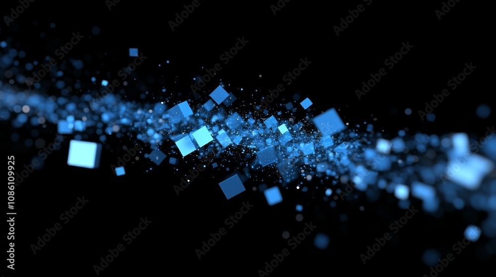 Digital Grid background with blue hues. 3D render of a network. Digital Grid background with blue hues. 3D render of a network.