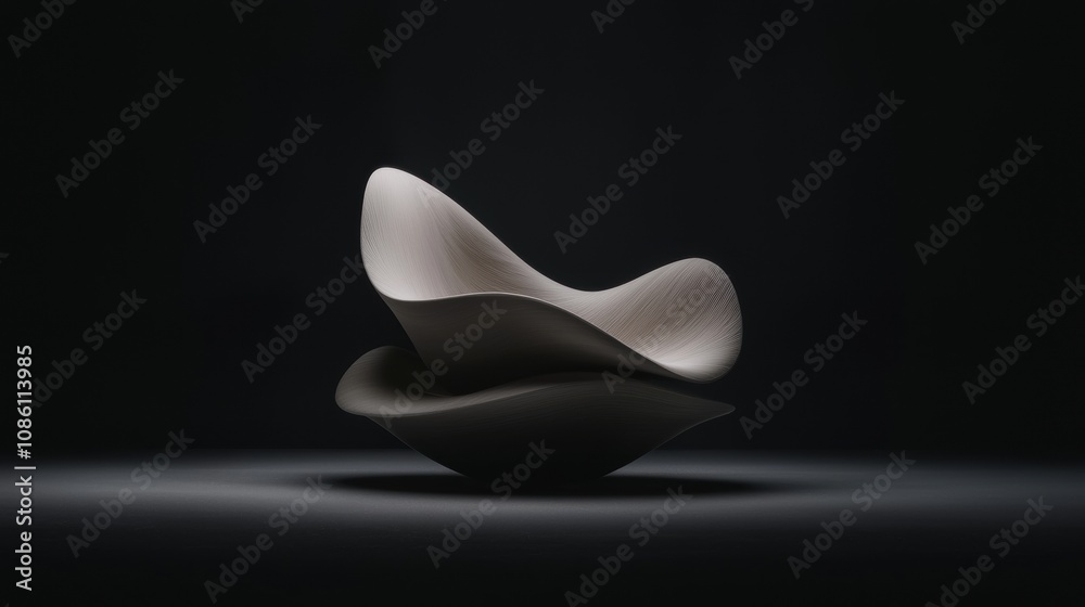 A white object is sitting on a black surface A white object is sitting on a black surface