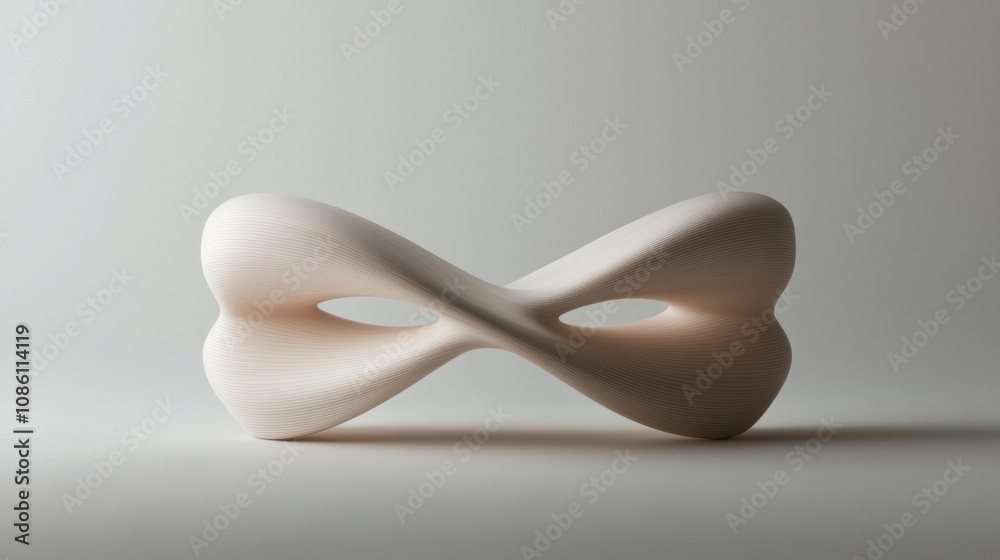 A wooden sculpture of a heart shape with a curved line