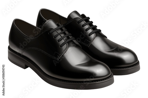 black leather shoes, png