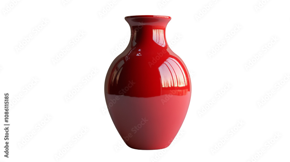 Red ceramic vase transparent background Red ceramic vase transparent background