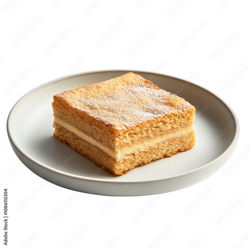 Vanilla Sponge Cake Slice with Cream Filling Vanilla Sponge Cake Slice with Cream Filling