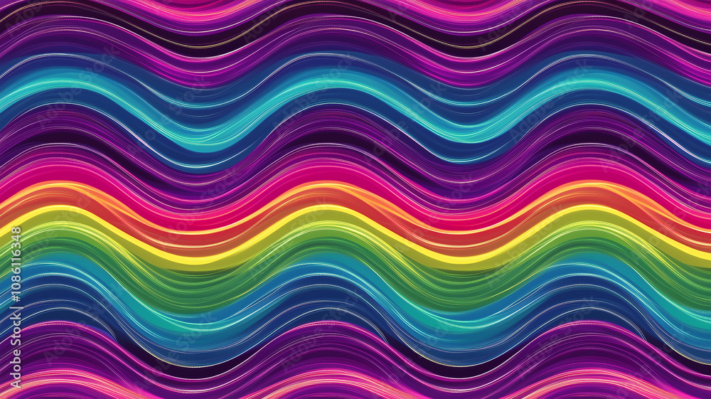 Vibrant Rainbow Wave Pattern background or banner Vibrant Rainbow Wave Pattern background or banner