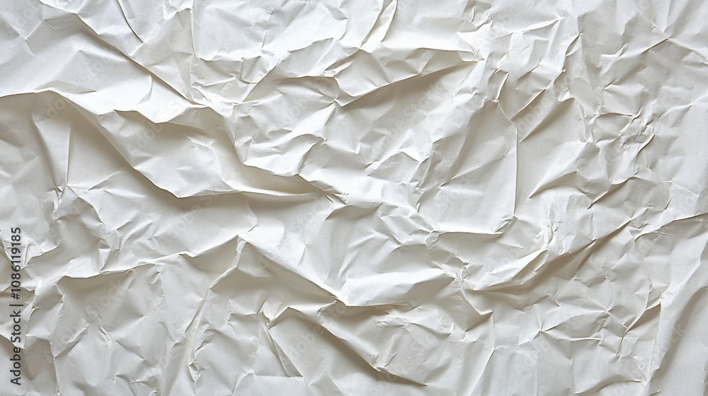 Obraz premium Crumpled white paper texture background.
