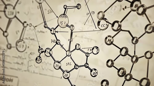The scientific formulas on a white background, in the style of bright backgrounds, represent molecular structures.