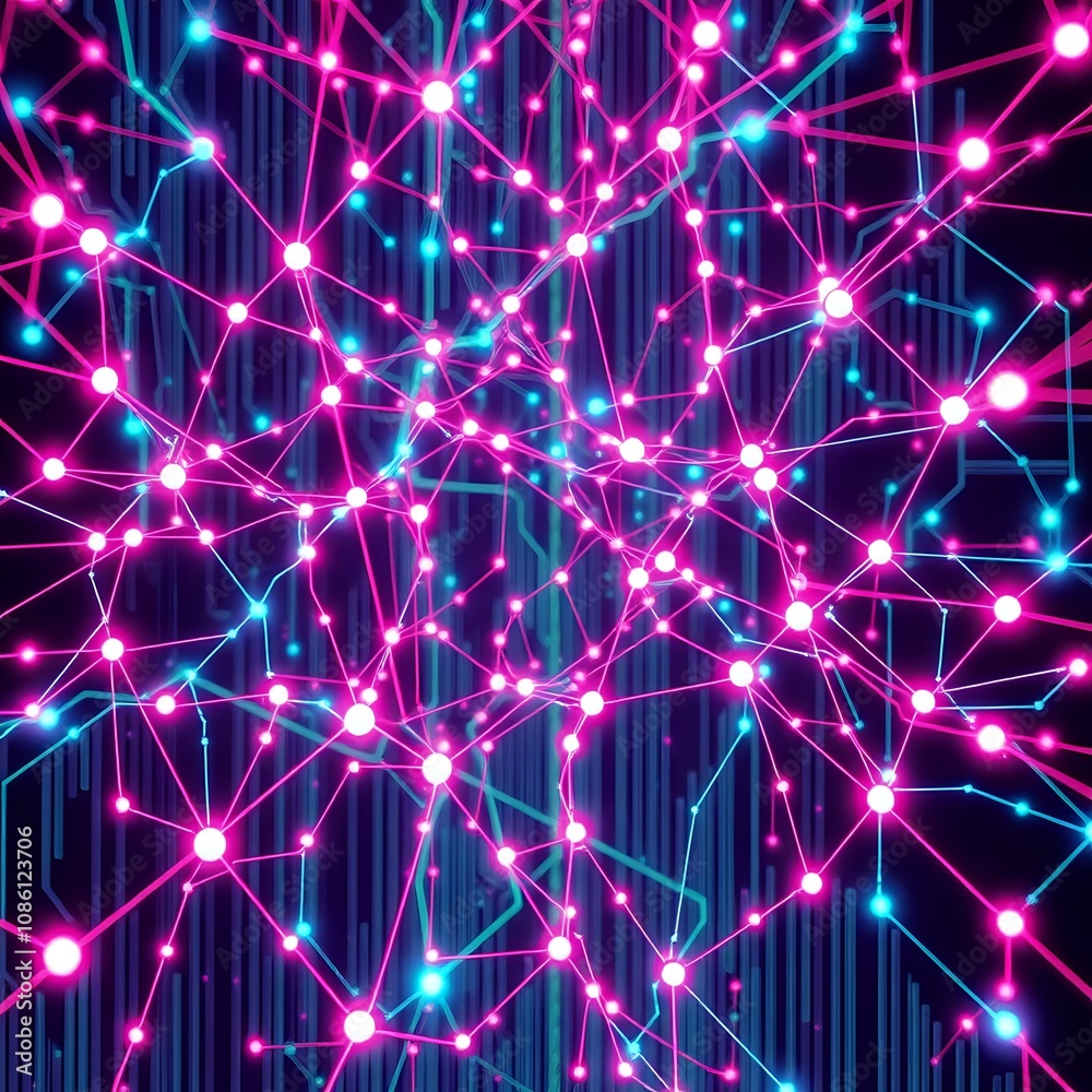 Neon Circuit Matrix: Glitching Vaporwave Art Neon Circuit Matrix: Glitching Vaporwave Art