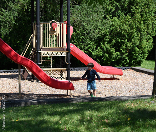 the children play in the playground