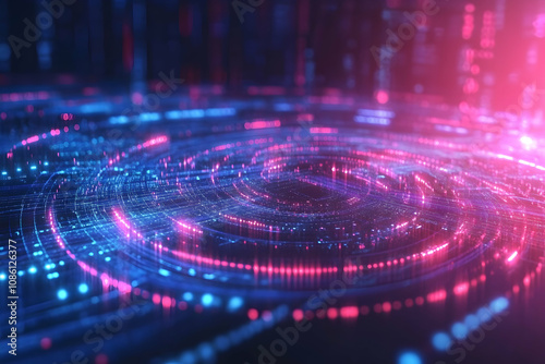 futuristic neon glowing trails and matrix-