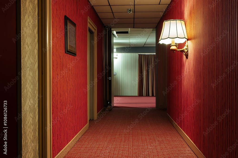 Red Corridor Hotel Room Interior Red Corridor Hotel Room Interior
