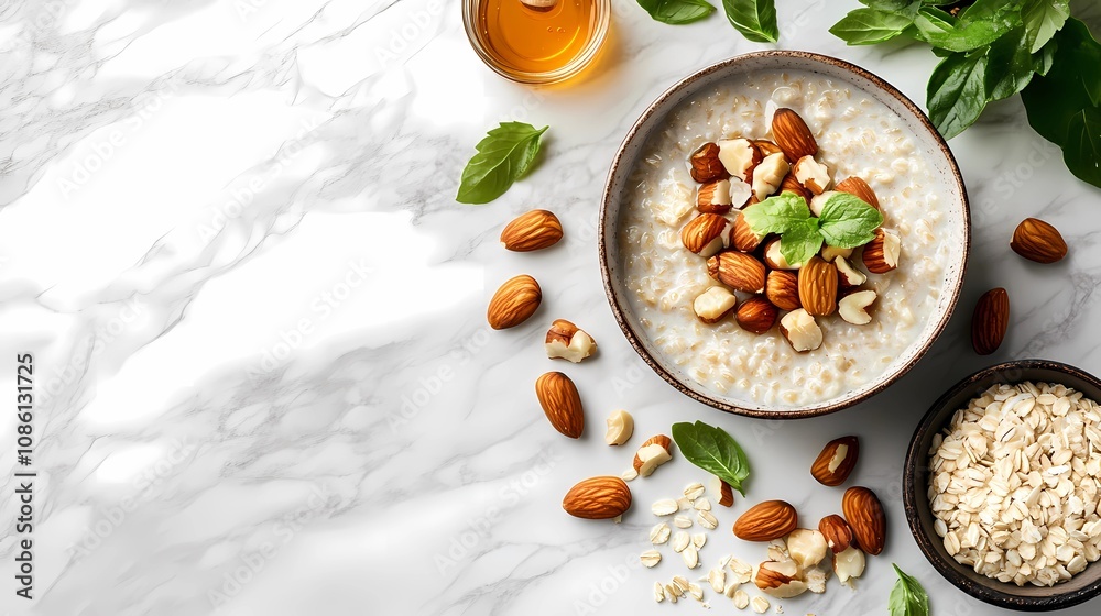 Warm porridge with butter , creating a simple and nostalgic food background Warm porridge with butter , creating a simple and nostalgic food background