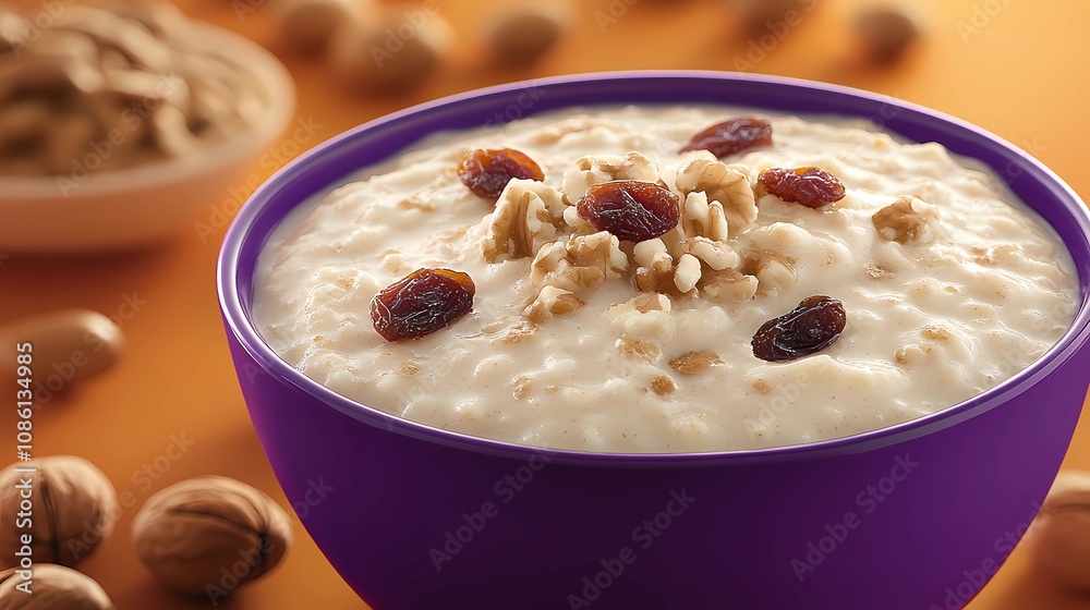 Creamy porridge spread smoothly with a dash of spices for a warm and rustic textured image Creamy porridge spread smoothly with a dash of spices for a warm and rustic textured image