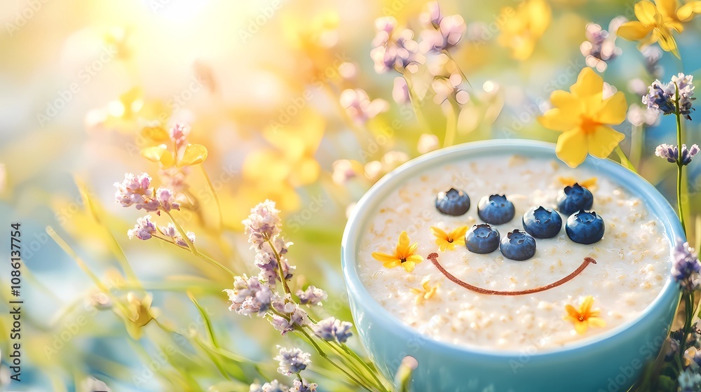Warm porridge with butter , creating a simple and nostalgic food background Warm porridge with butter , creating a simple and nostalgic food background