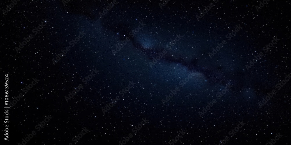 Fototapeta premium Night sky filled with sparkling stars against a black background, beautiful, peaceful