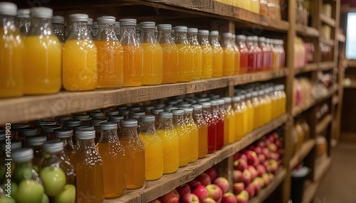 A local facility bottling freshpressed apple cider, Cider Production, Organic and refreshing photo