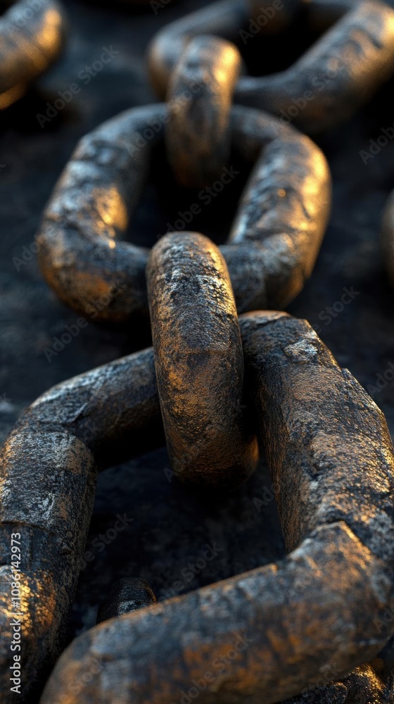 Rusty Chain Links: A Textured Close-Up Rusty Chain Links: A Textured Close-Up