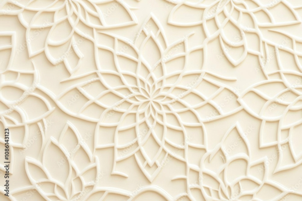 Intricate White Floral Design on a Cream Background: A Symphony of Patterns Intricate White Floral Design on a Cream Background: A Symphony of Patterns