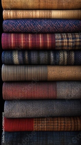 Stacked Fabric Rolls: A Symphony of Textures and Patterns