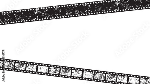 old frame cinematic filmstrip borders and distressed, aged frames horizontal for banners presentations