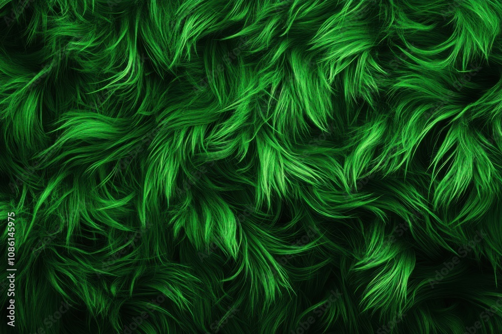 Lush Green Fur Texture, Abstract Background. Lush Green Fur Texture, Abstract Background.