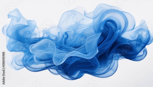 blue smoke 3d render icon isolated on white background cutout
