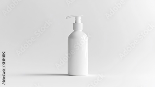 White Pump Bottle on a White Background