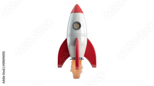 3D rocket in space Business startup and business growth, PNG