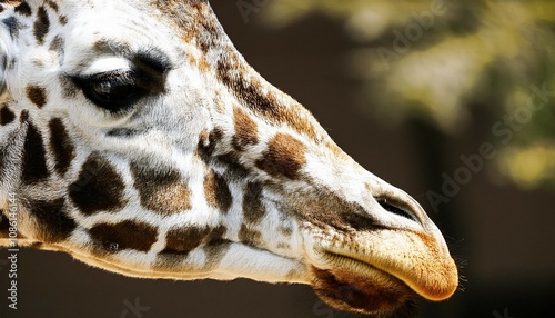 close up of a giraffe s head photo