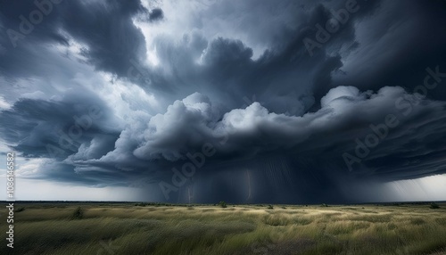 dark storm clouds gathering in the sky indicating heavy rain and bad weather approaching