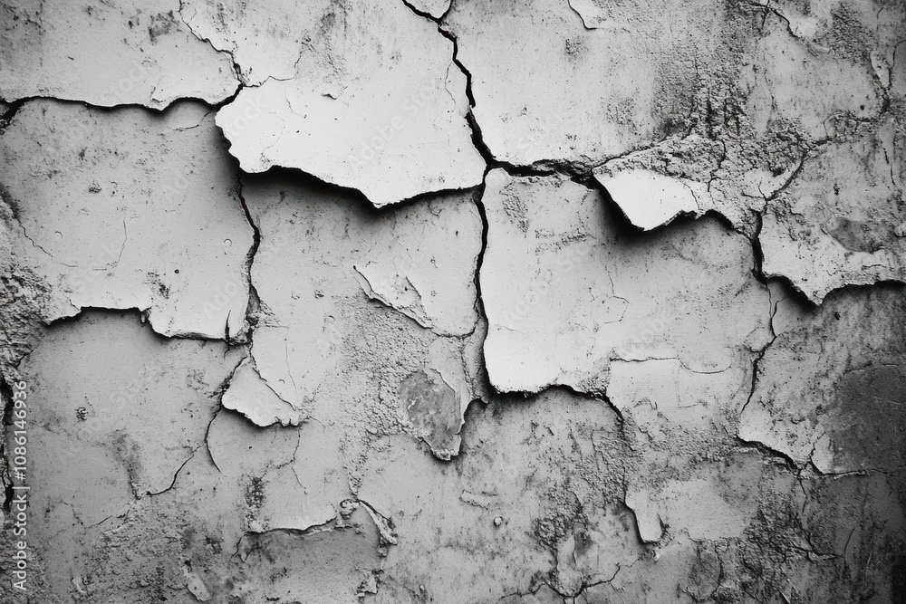 Fototapeta premium Cracked and Weathered Concrete Wall: A Textured Abstract