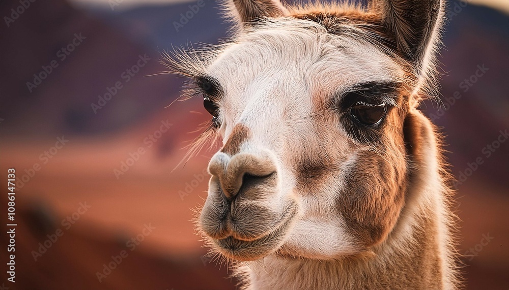 Fototapeta premium friendly llama portrait with