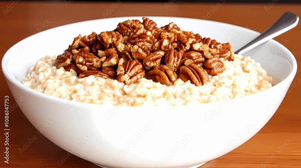 Creamy porridge spread smoothly with a dash of spices for a warm and rustic textured image Creamy porridge spread smoothly with a dash of spices for a warm and rustic textured image