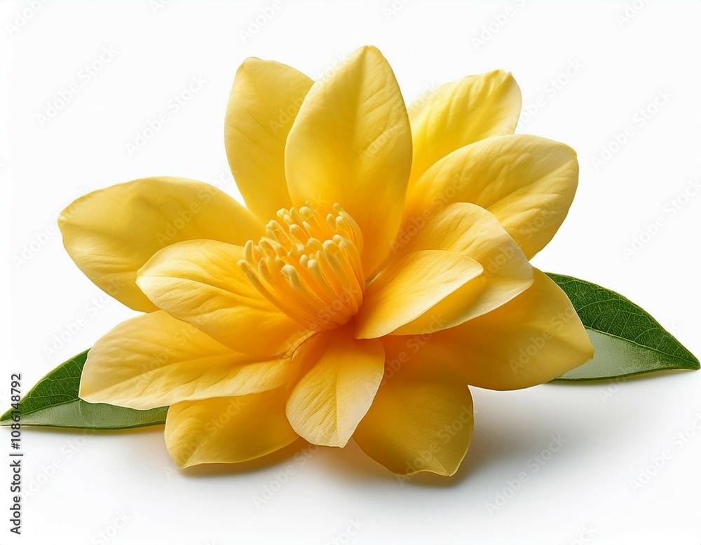 Fototapeta premium stunning yellow jasmine flower isolated on white